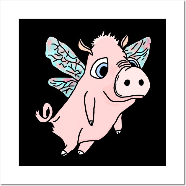 Flying Pig Wall Art by imphavok